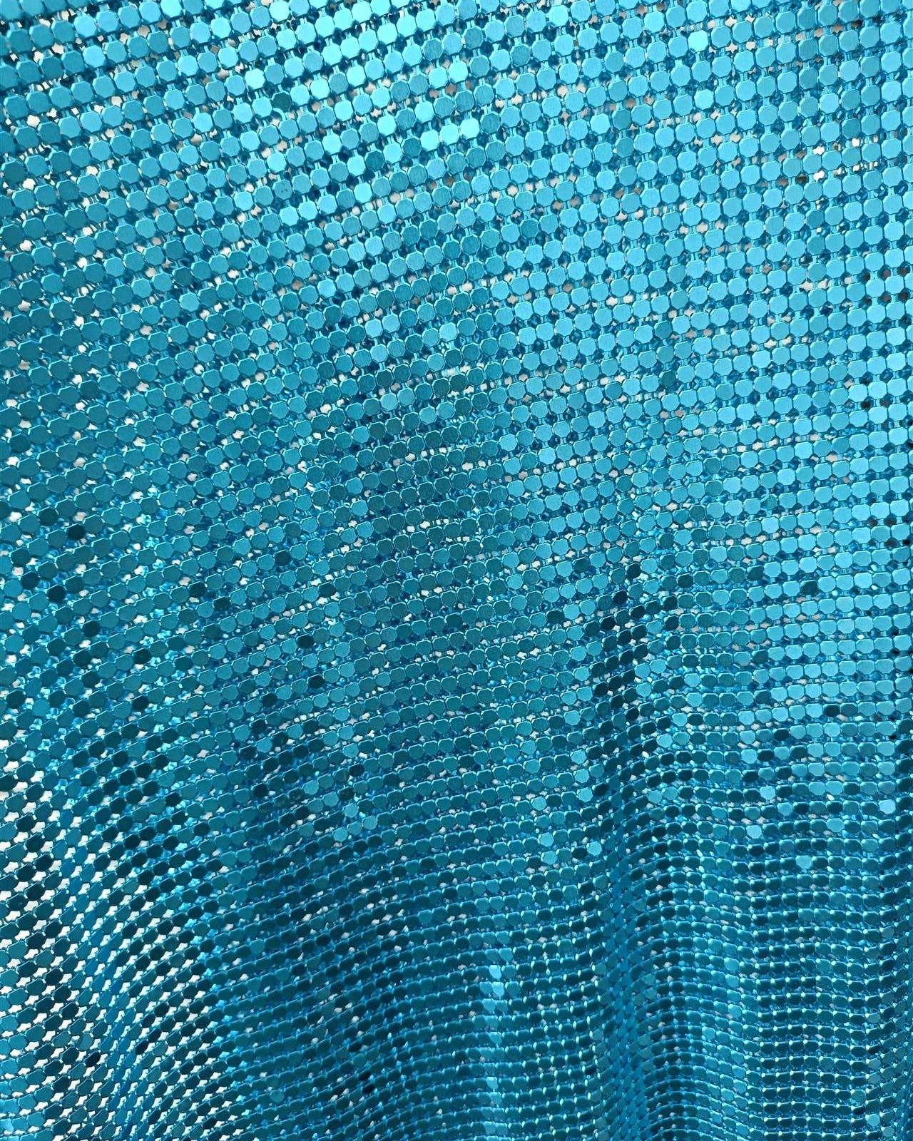 Aluminum Metal Mesh | Aquamarine Blue - Atelier Rioux Fabric Store