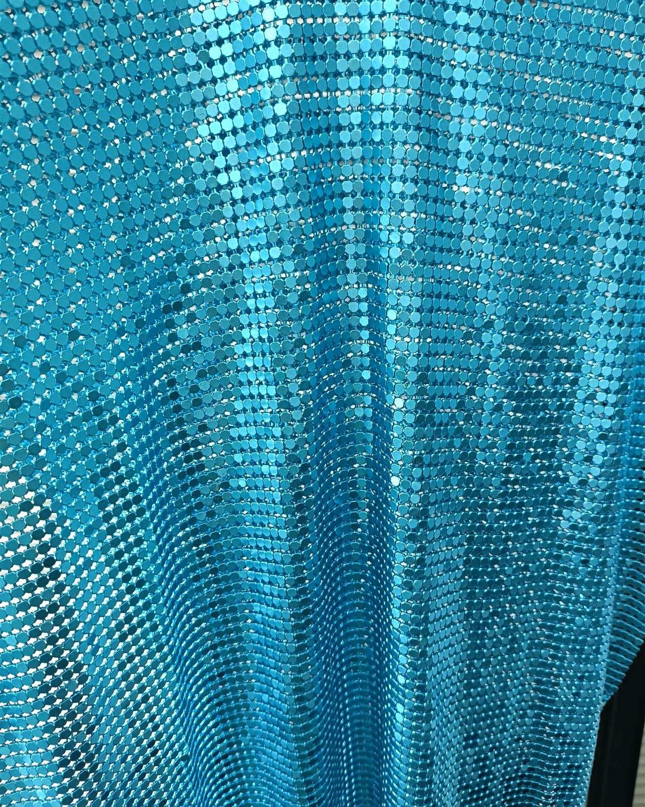 Aluminum Metal Mesh | Aquamarine Blue - Atelier Rioux Fabric Store