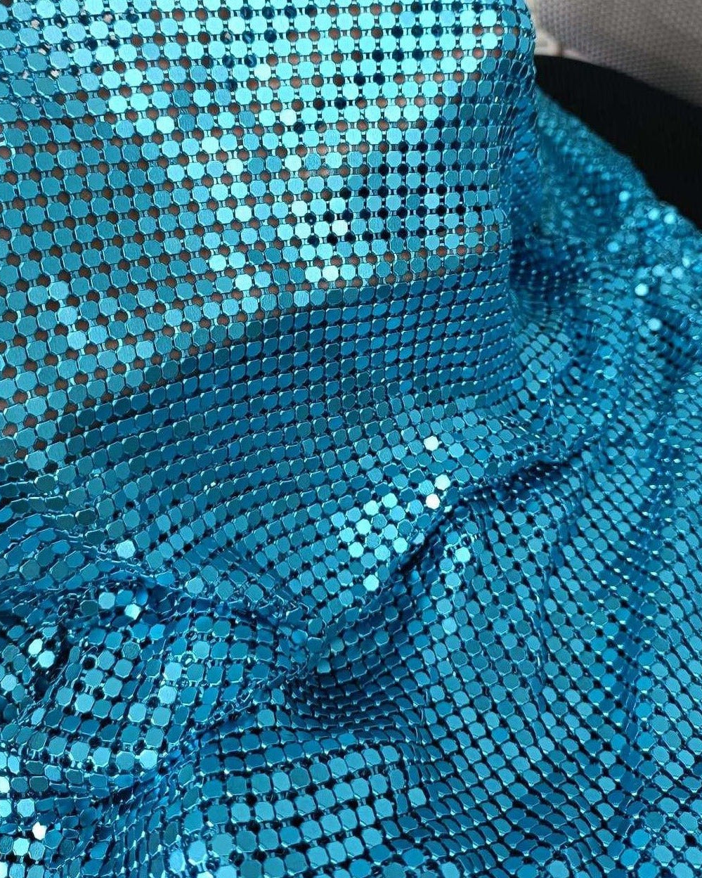 Aluminum Metal Mesh | Aquamarine Blue - Atelier Rioux Fabric Store