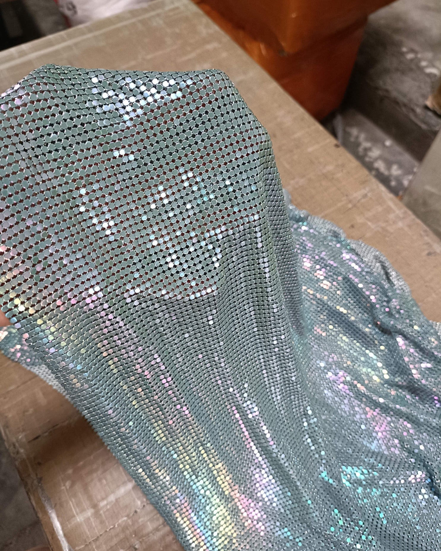 Aluminum Metal Mesh | Colorful Light Blue - Atelier Rioux Fabric Store