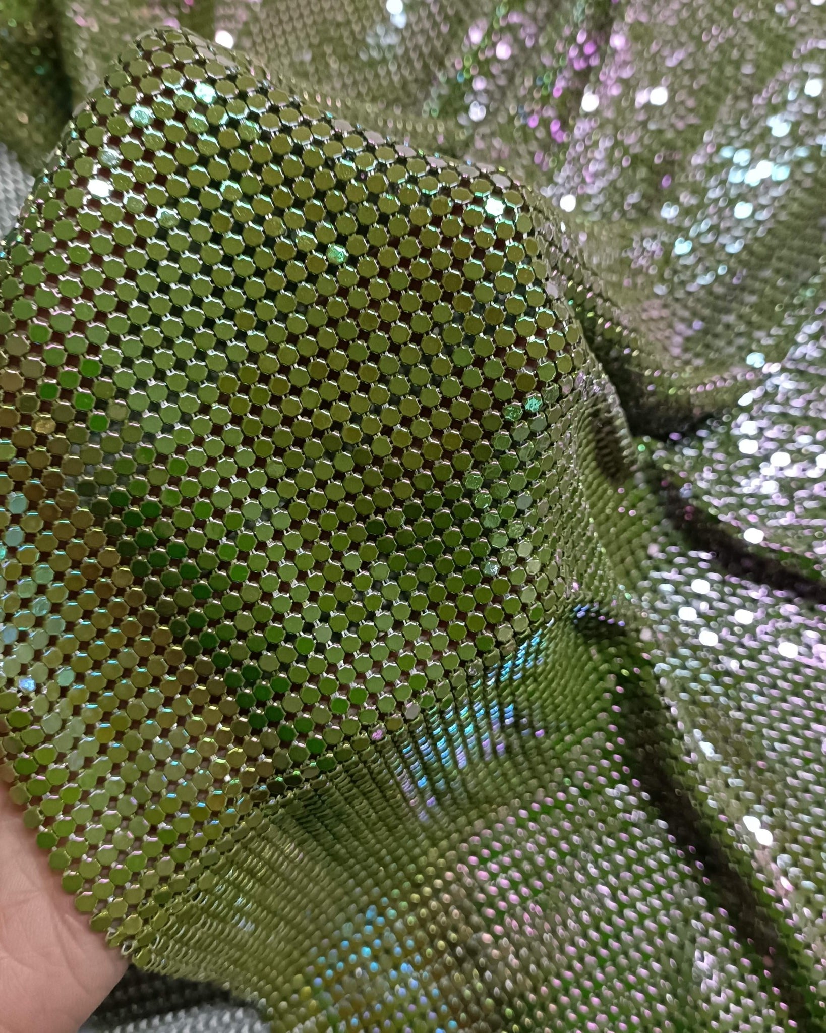 Aluminum Metal Mesh | Colorful Lime Green - Atelier Rioux Fabric Store