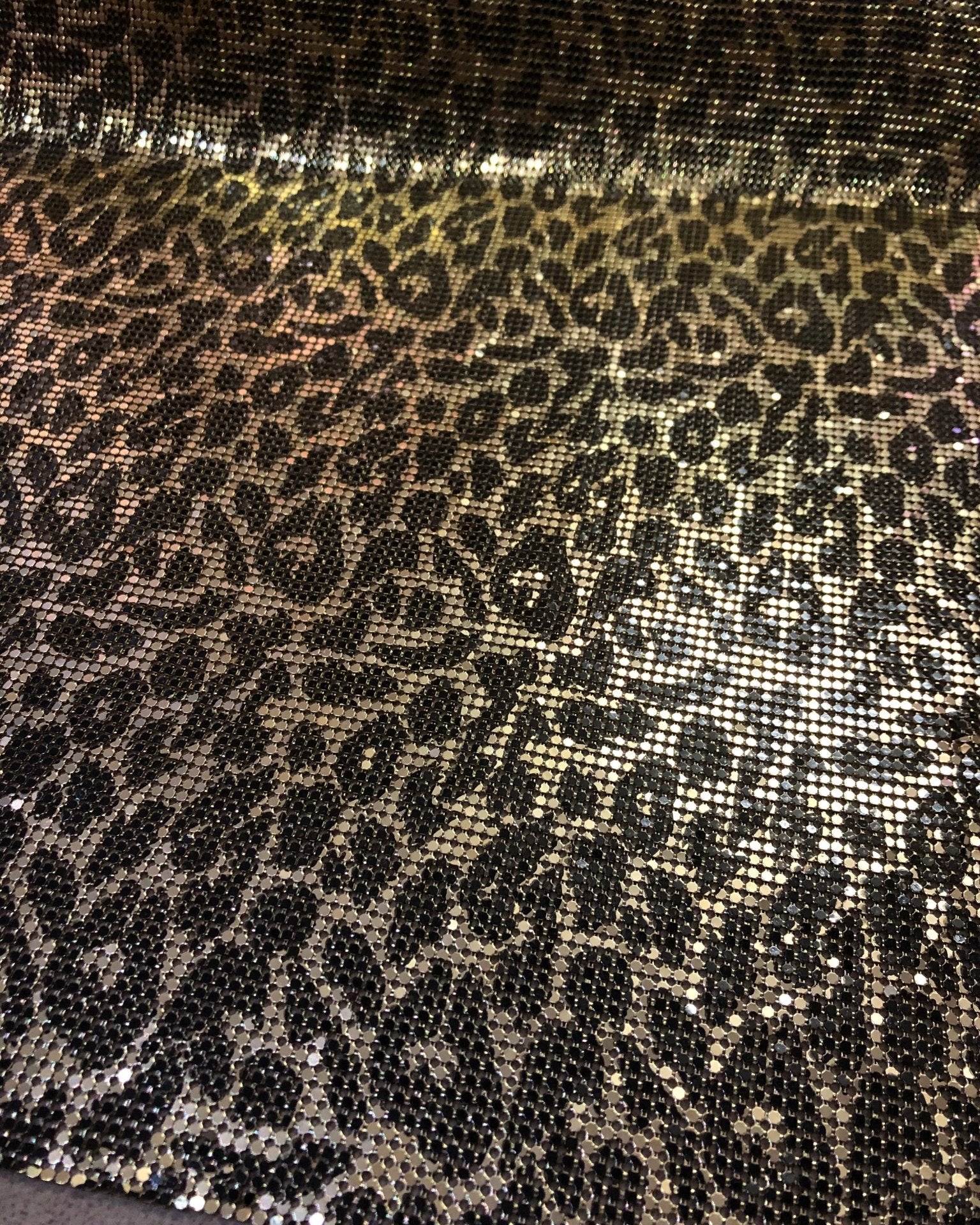 Aluminum Metal Mesh | Leopard Print in Gold - Atelier Rioux Fabric Store