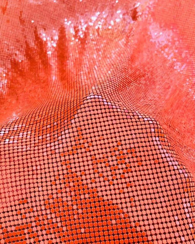 Aluminum Metal Mesh | Spray Paint Orange - Atelier Rioux Fabric Store