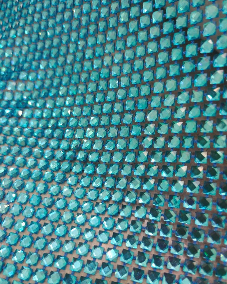 Aquamarine in Blue Fishnet - Atelier Rioux Fabric Store