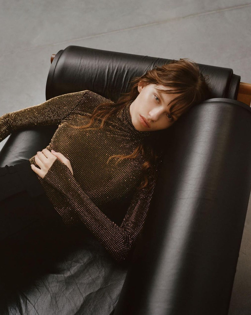 Aurum in Black Lycra - Atelier Rioux Fabric Store