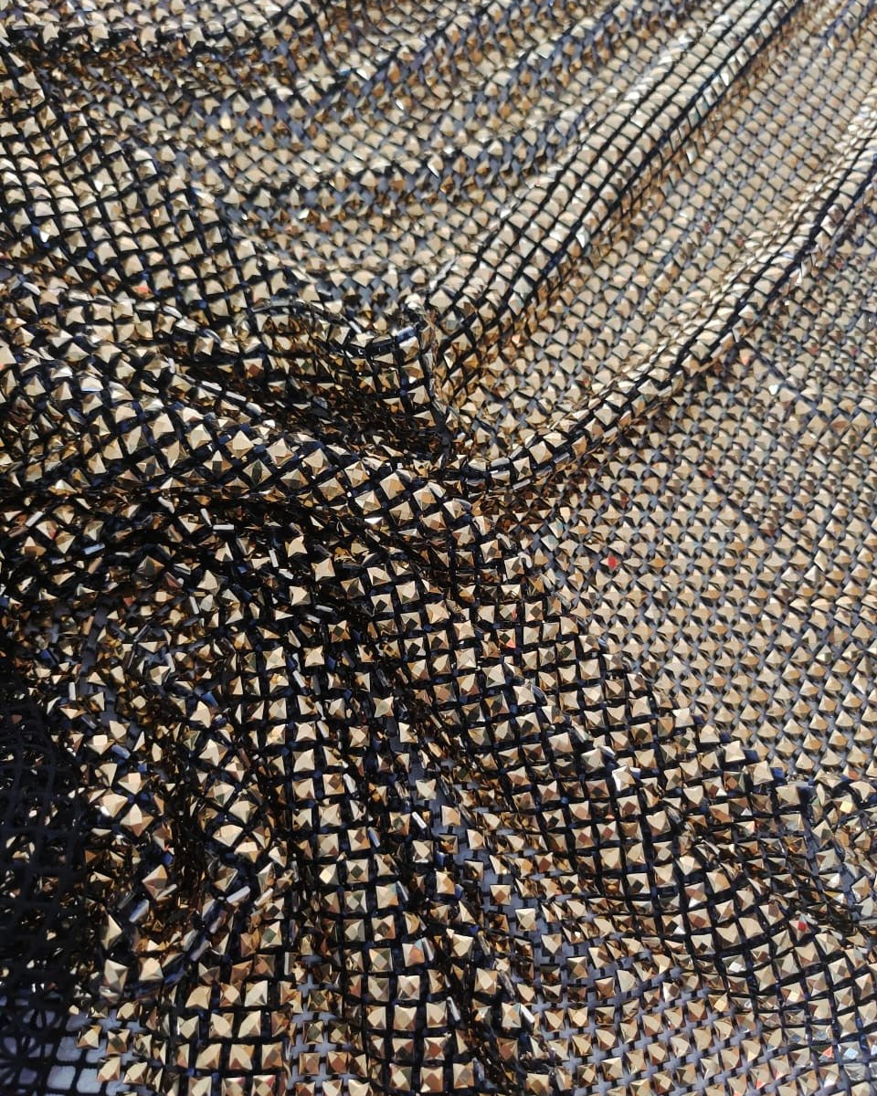 Aurum in Black Net - Atelier Rioux Fabric Store