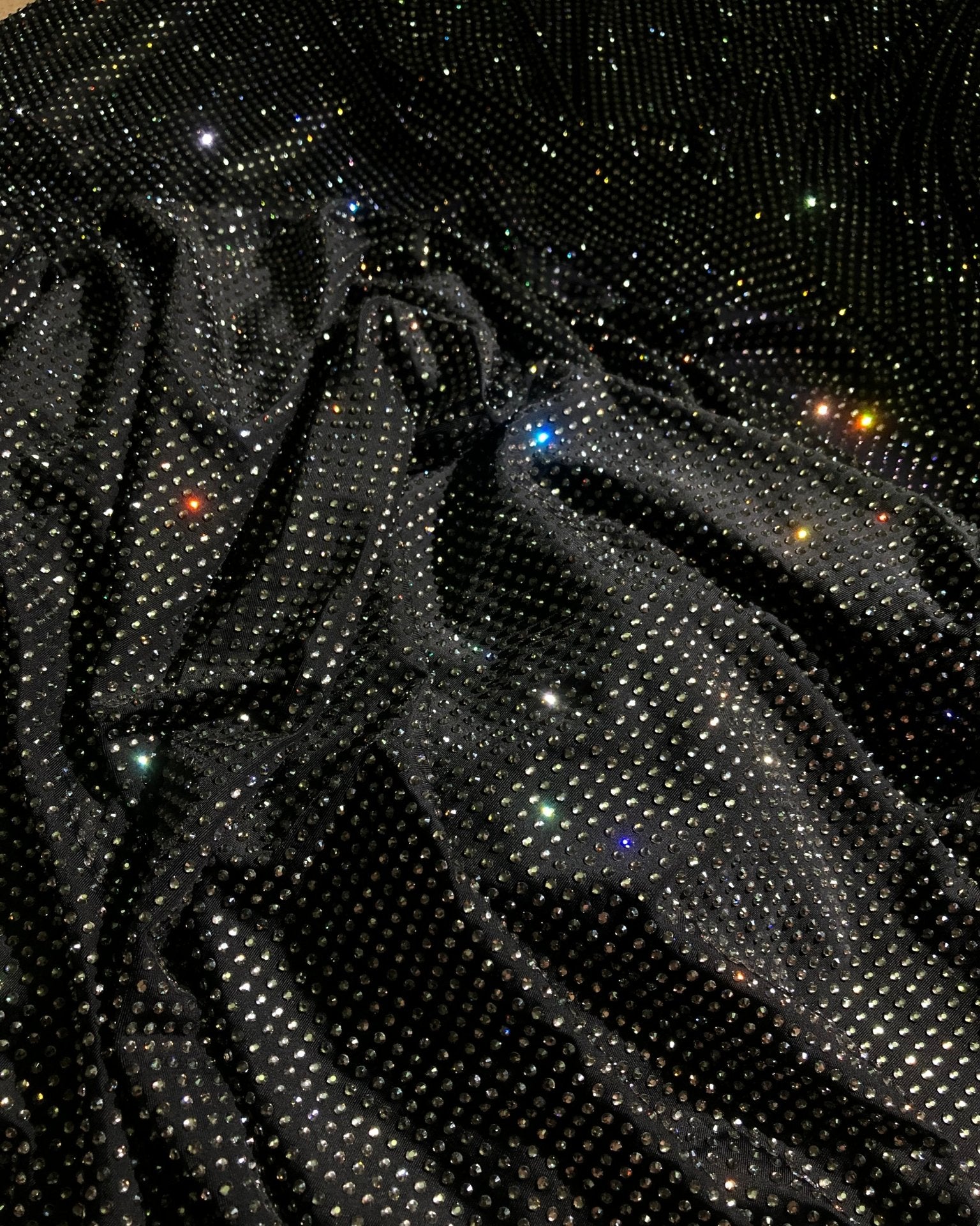 Black Diamond Crystal in Black Fabric - Atelier Rioux Fabric Store