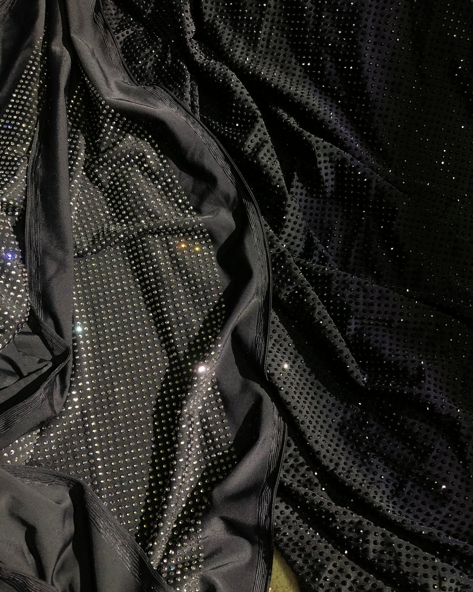 Black Diamond Crystal in Black Fabric - Atelier Rioux Fabric Store