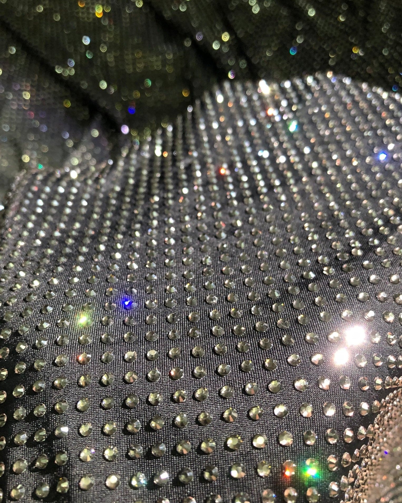 Black Diamond Crystal in Black Fabric - Atelier Rioux Fabric Store
