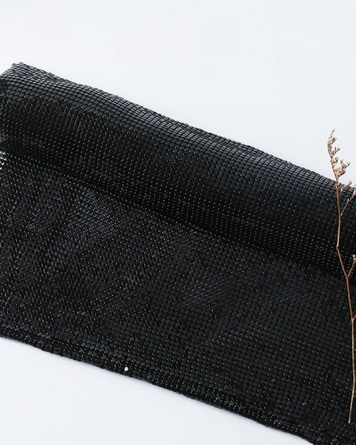 Black Metal Mesh Chainmail Fabric - Atelier Rioux Fabric Store