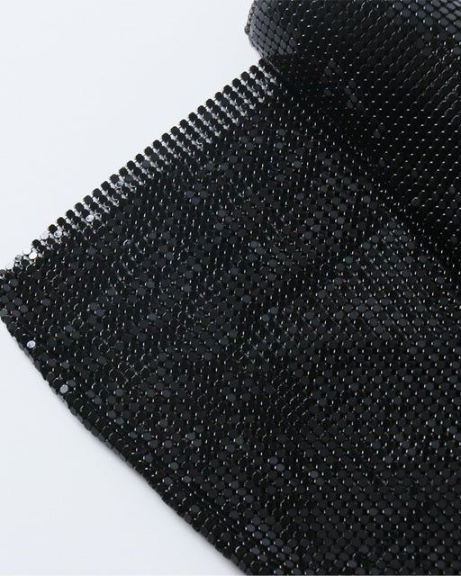 Black Metal Mesh Chainmail Fabric - Atelier Rioux Fabric Store