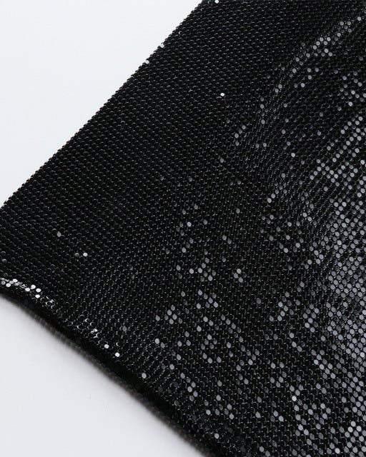 Black Metal Mesh Chainmail Fabric - Atelier Rioux Fabric Store