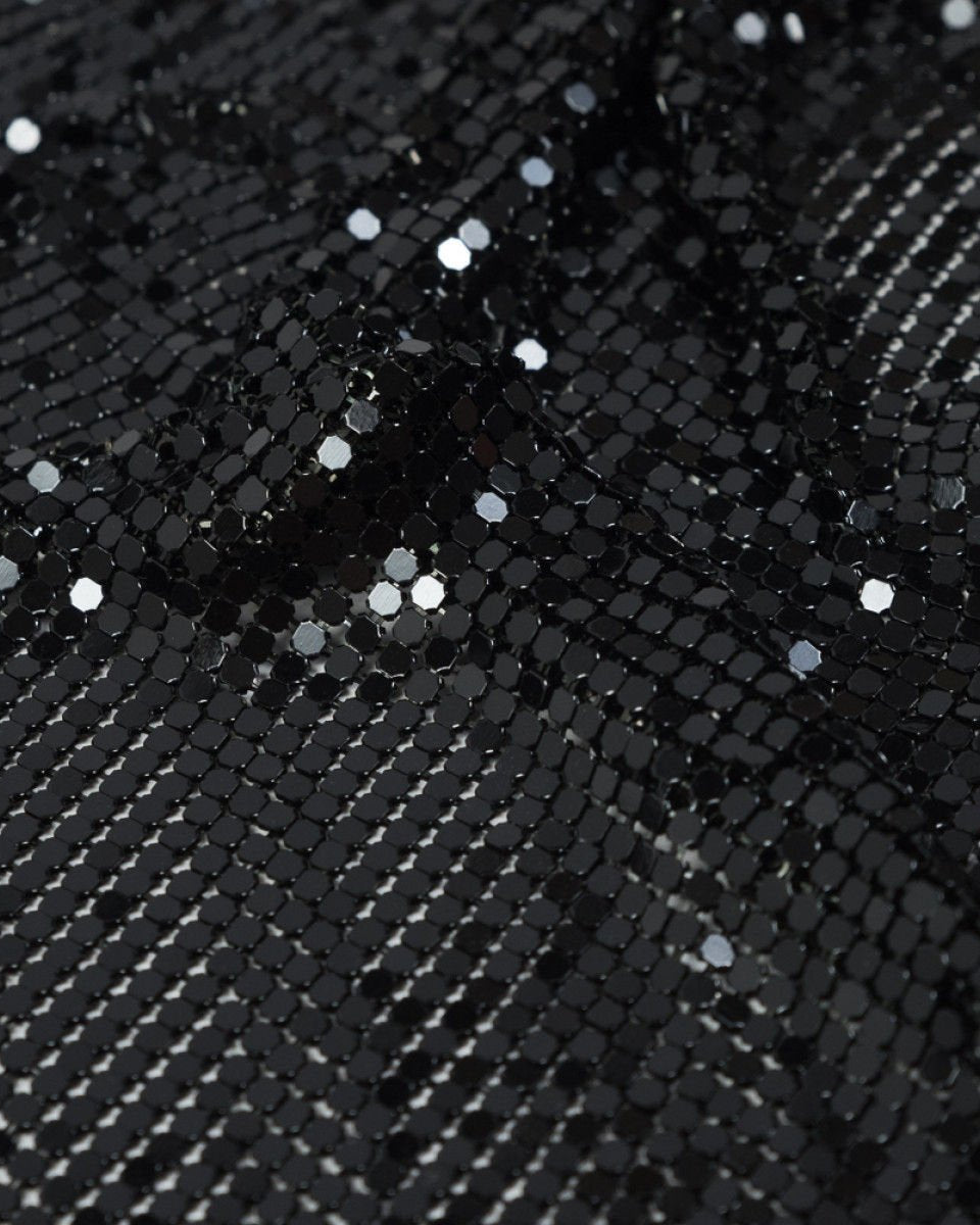 Black Metal Mesh Chainmail Fabric - Atelier Rioux Fabric Store