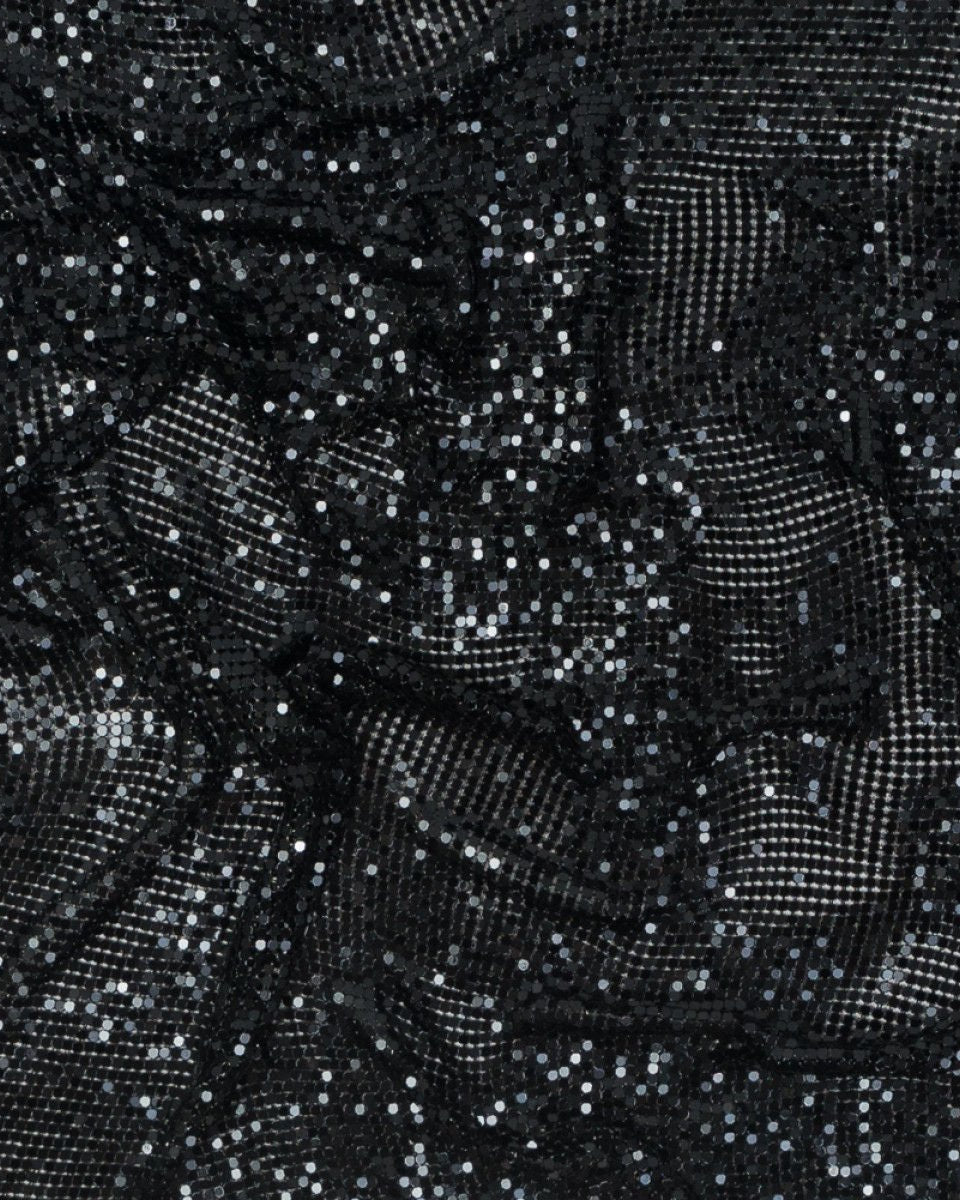 Black Metal Mesh Chainmail Fabric - Atelier Rioux Fabric Store
