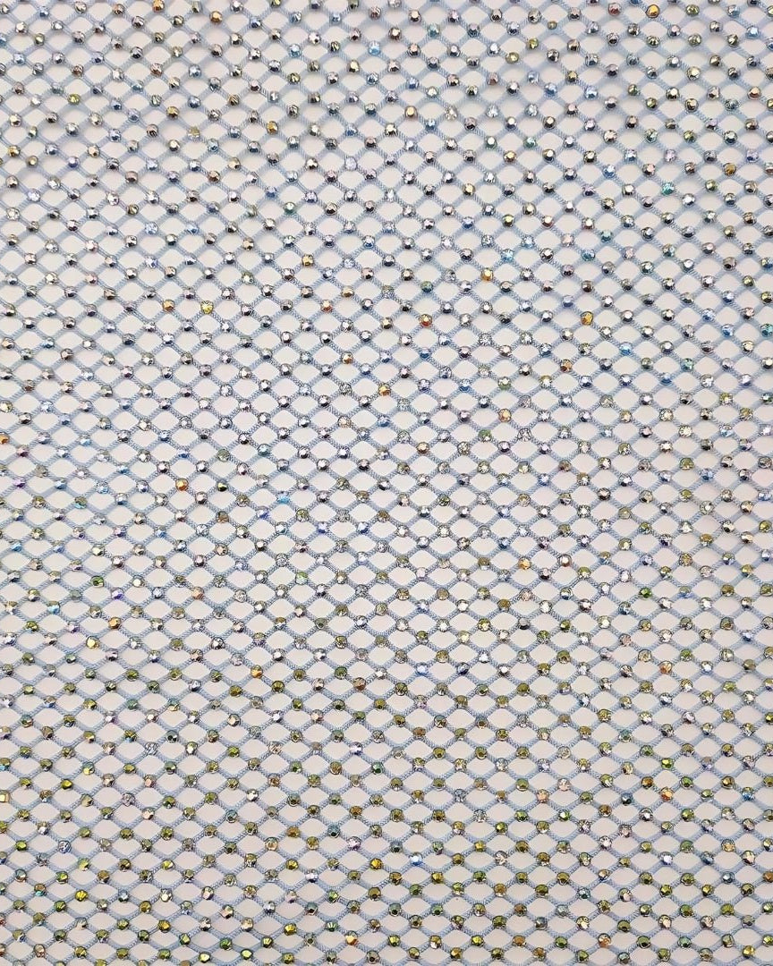 Crystal AB in Light Blue Fishnet - Atelier Rioux Fabric Store