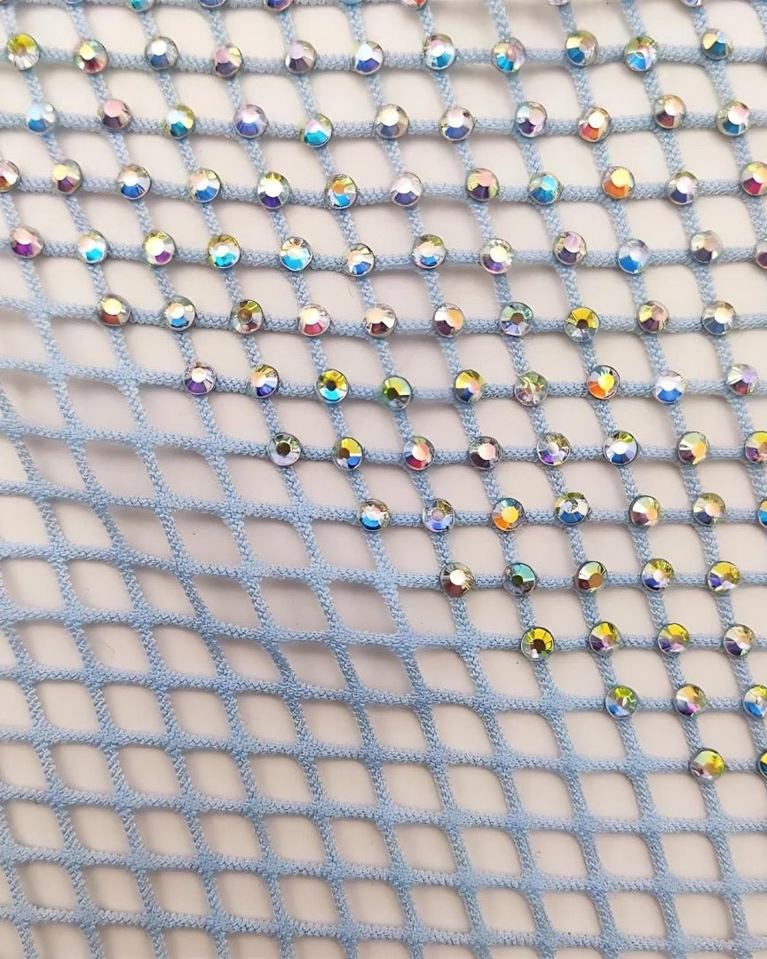 Crystal AB in Light Blue Fishnet - Atelier Rioux Fabric Store