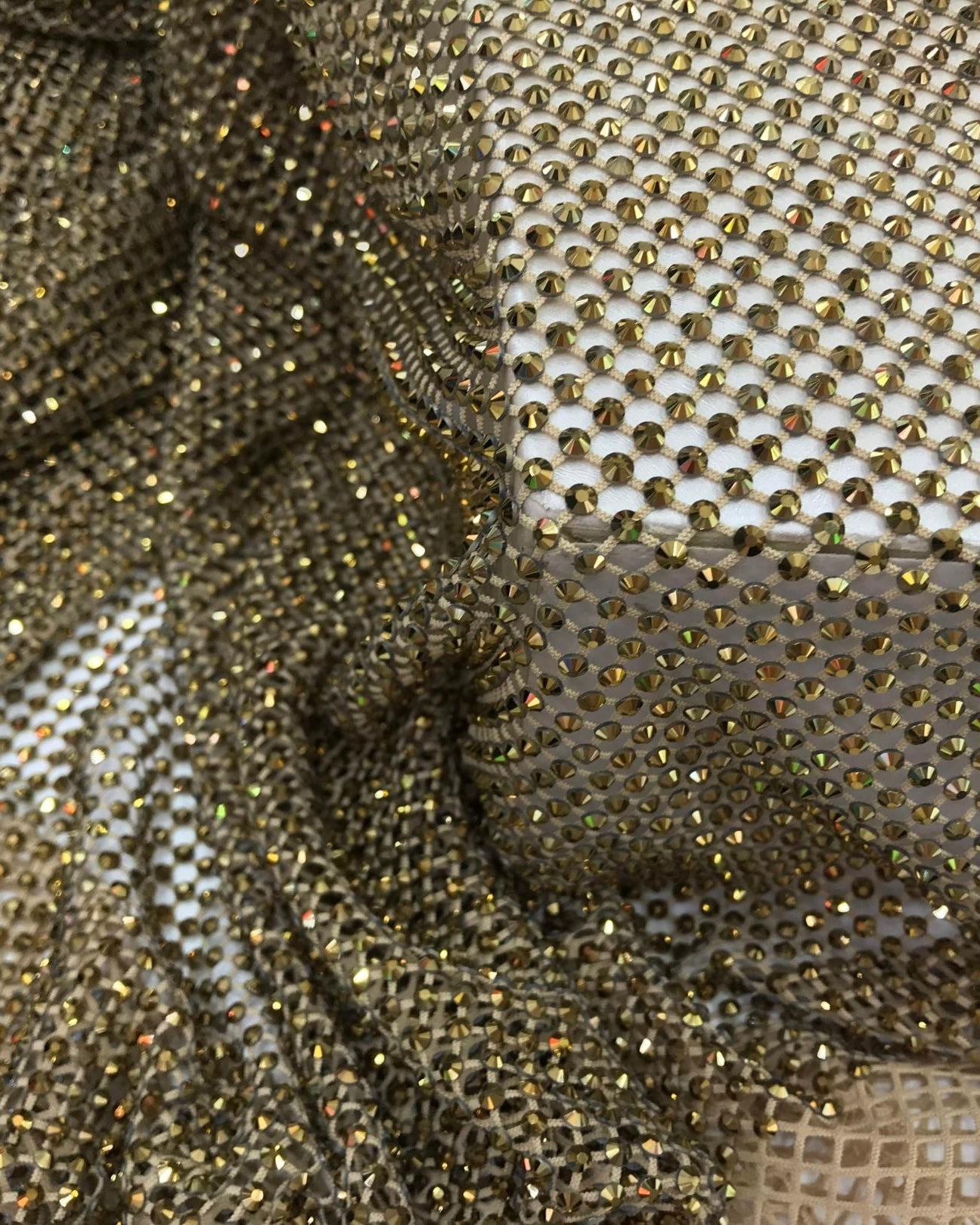 Crystal Fishnet | Aurum in Nude Fishnet - Atelier Rioux Fabric Store