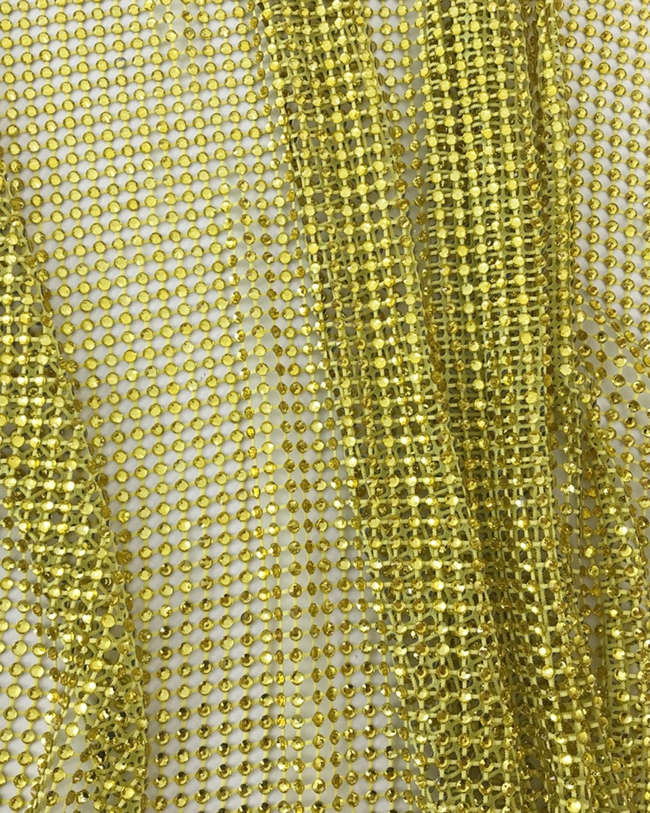 Crystal Fishnet | Citrine in Yellow Fishnet - Atelier Rioux Fabric Store