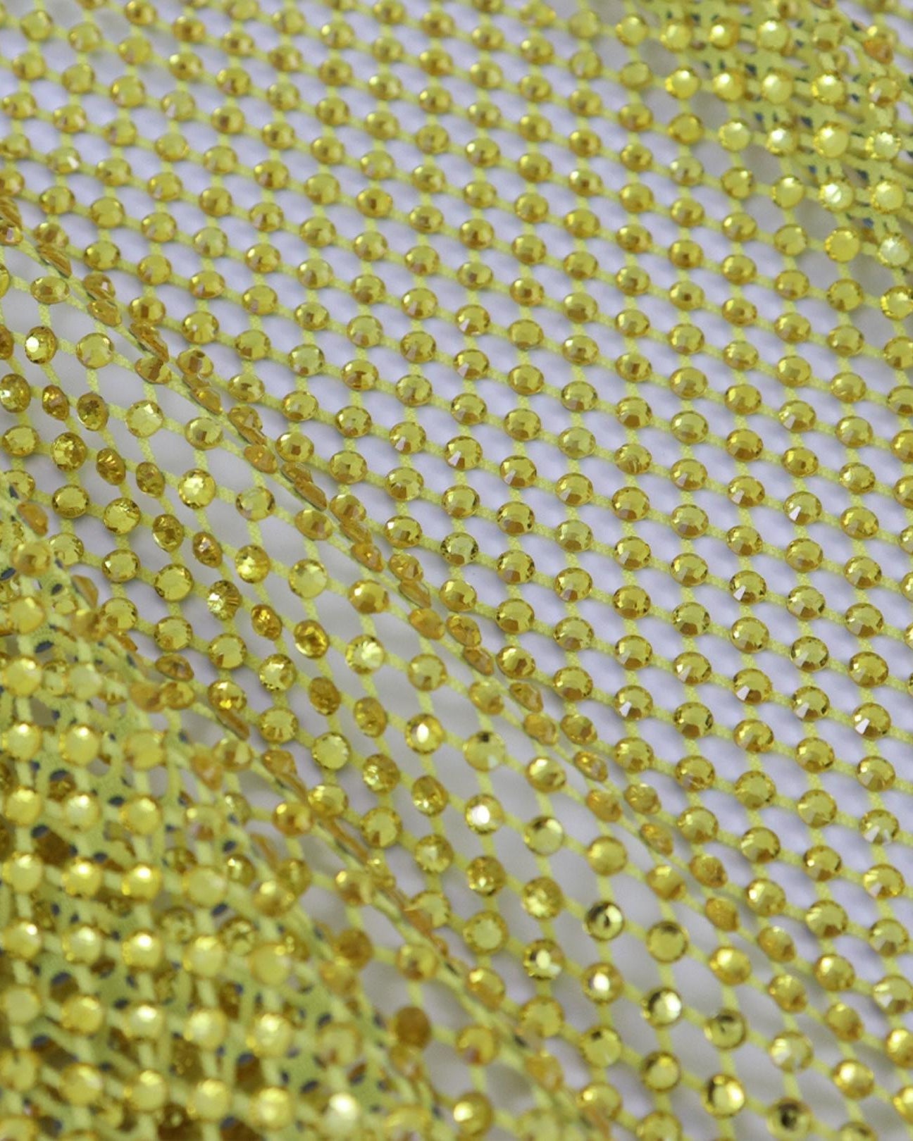 Crystal Fishnet | Citrine in Yellow Fishnet - Atelier Rioux Fabric Store