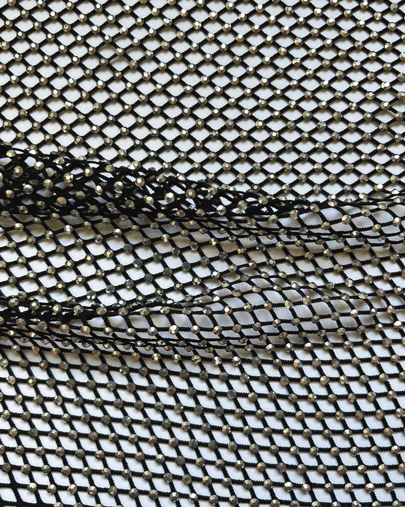 labrador silver crystal mesh swarovski fabric