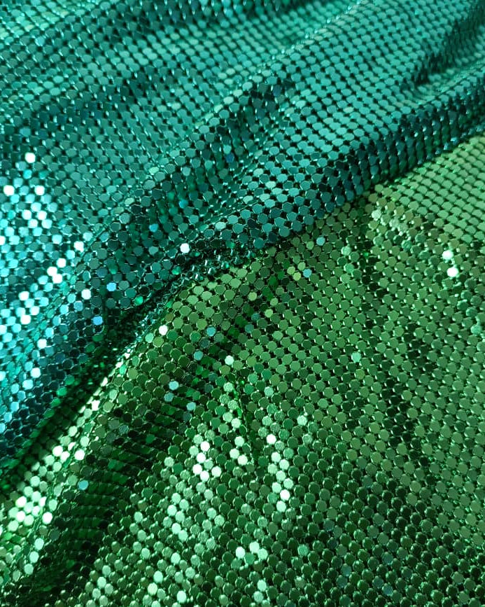 green metal mesh chainmail fabric