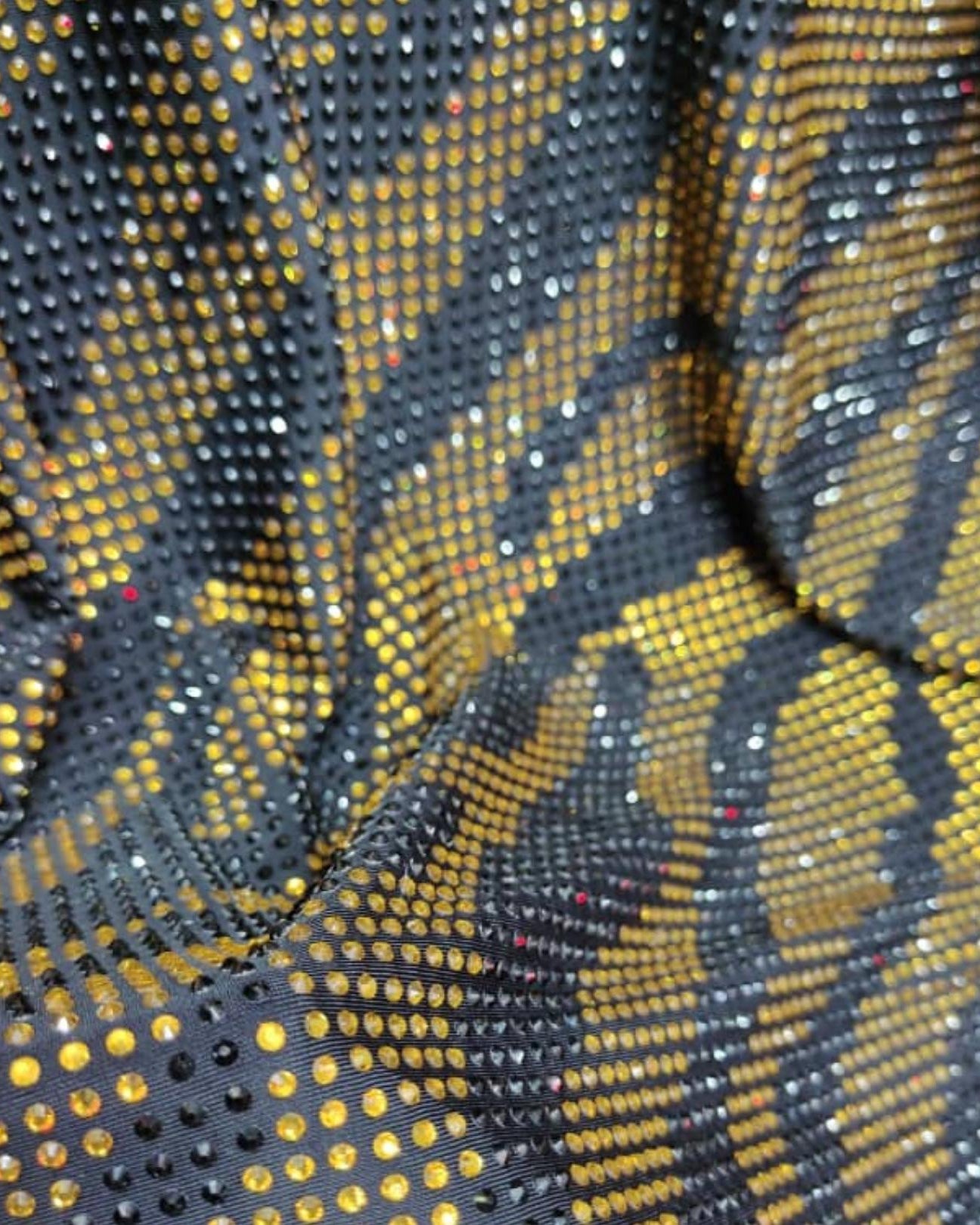 lycra zebra print crystal rhinestone stretchable fabric