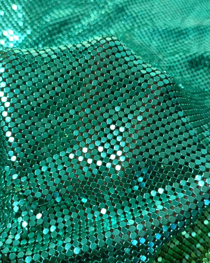 green metal mesh chainmail fabric