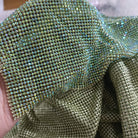 peridot ab crystal mesh fabric