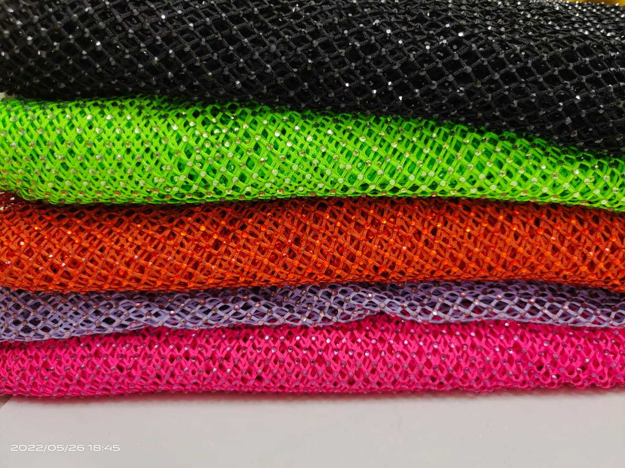 peridot crystal mesh fabric