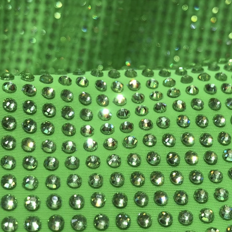 peridot swarovski crystal lycra fabric