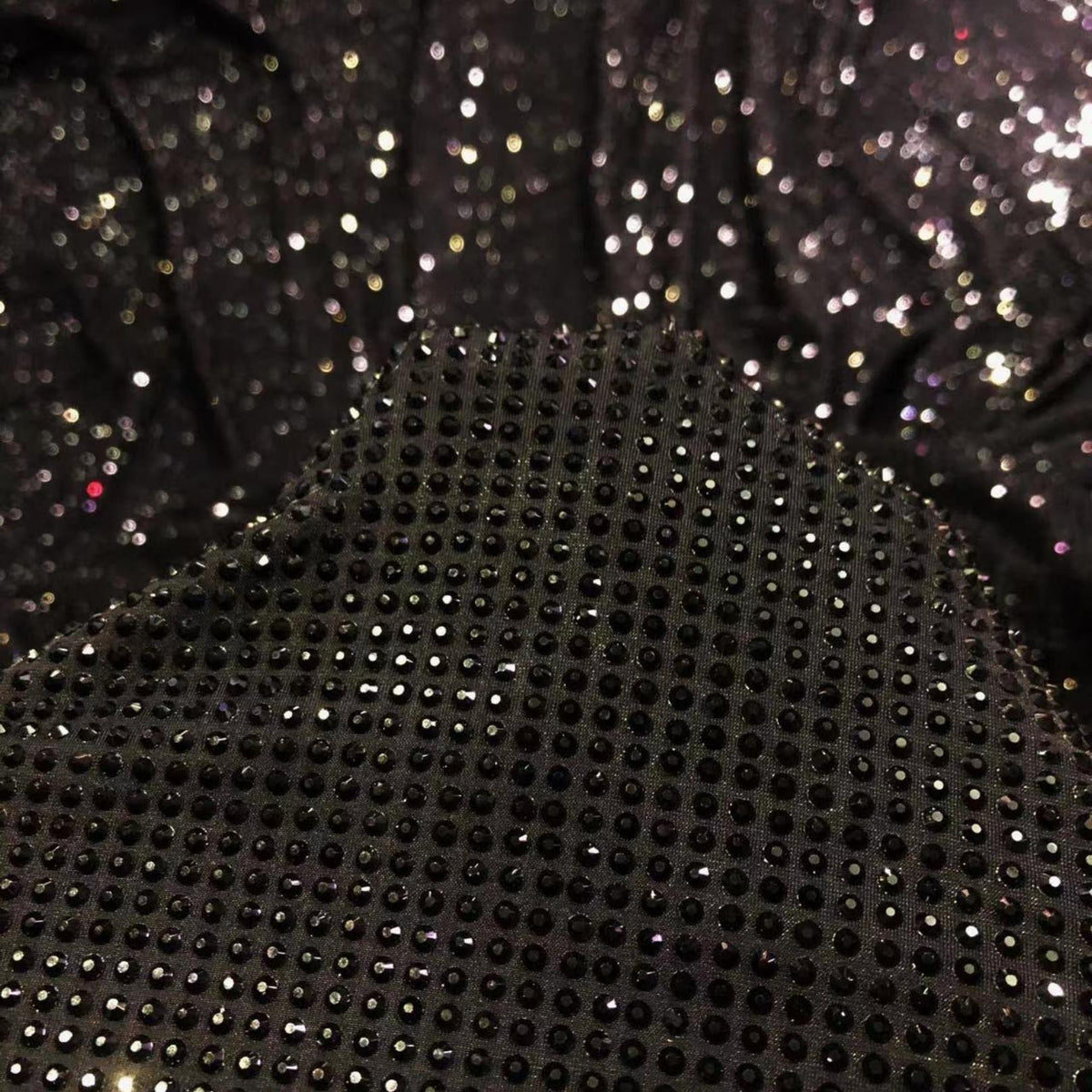 Black Sequin Fabric Black Glitter Fabric by Yard Black 2 Way -  Norway