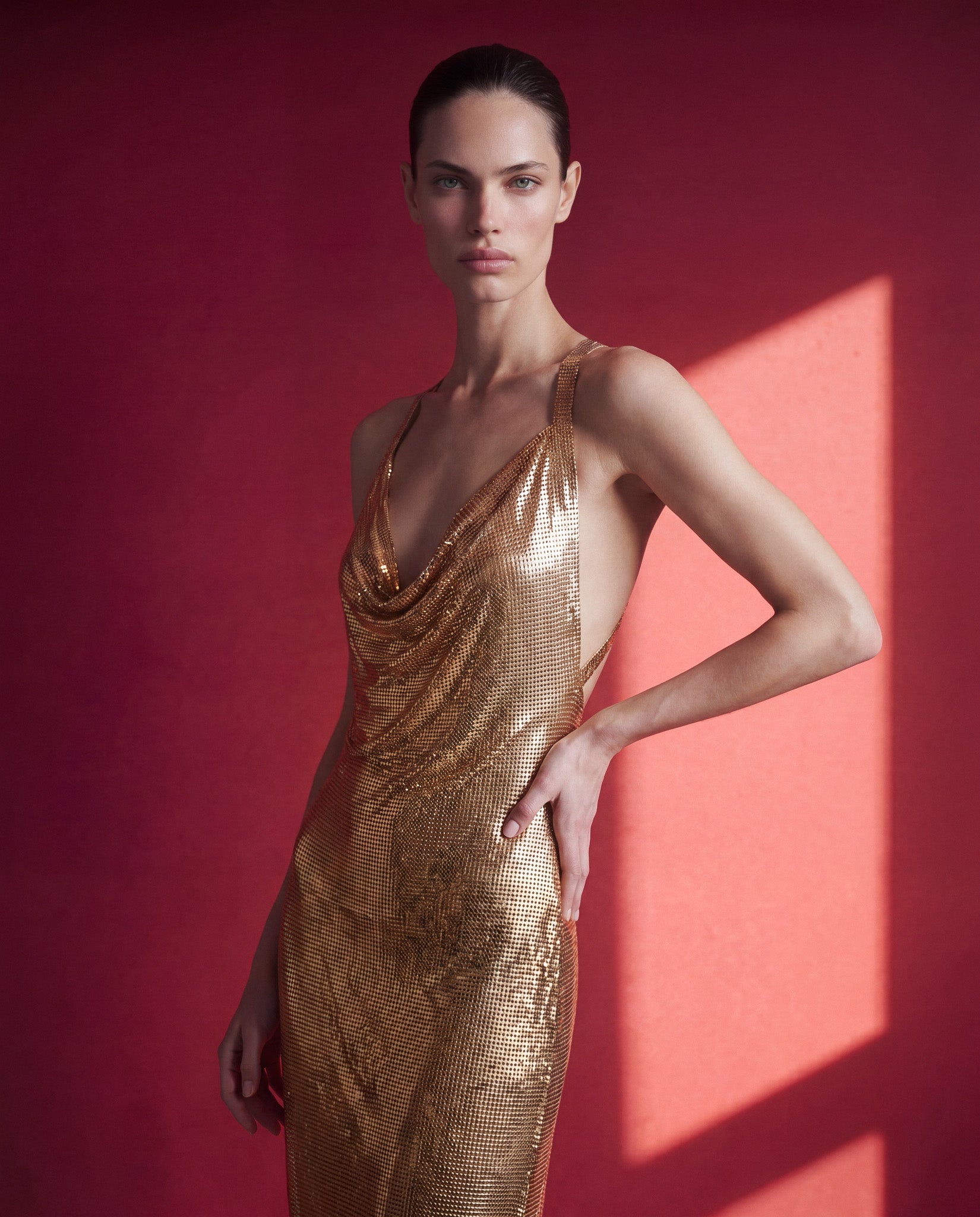 gold mesh dress Olivia fringe stretchy mesh Crystal Mesh Gold Dress with