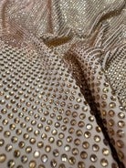 LT Topaz Swarovski Crystal Stretchable Rhinestone Embellished Luxury Lycra Fabric for Haute Couture Fashion Designer