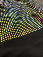 Swarovski Rainbow Colorful Crystal in Black Stretchable Fabric for dresses