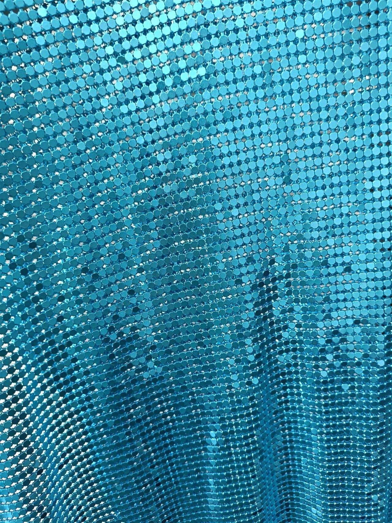 Aluminum Metal Mesh | Aquamarine Blue - Atelier Rioux Fabric Store