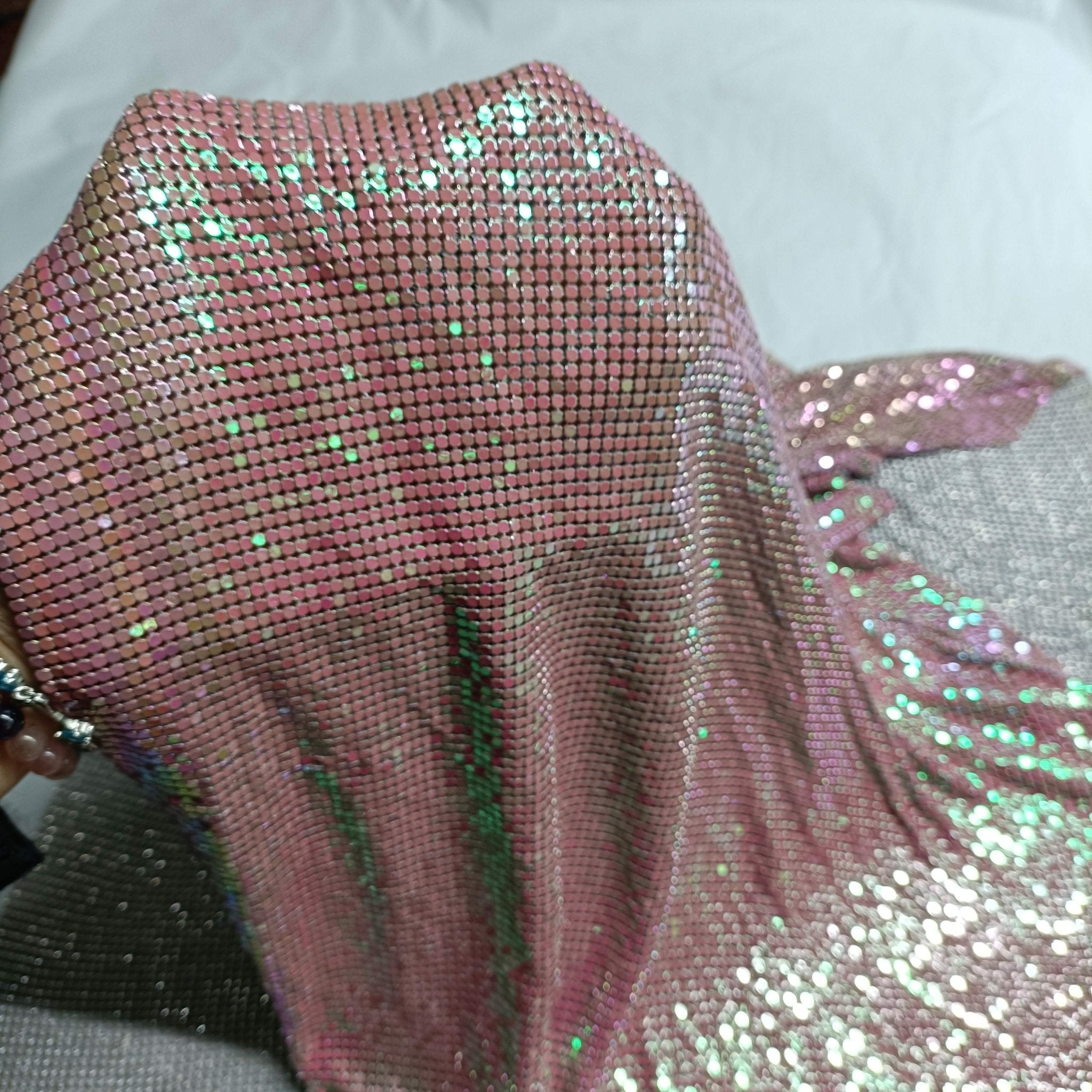 Aluminum Metal Mesh | Colorful Light Pink - Atelier Rioux Fabric Store