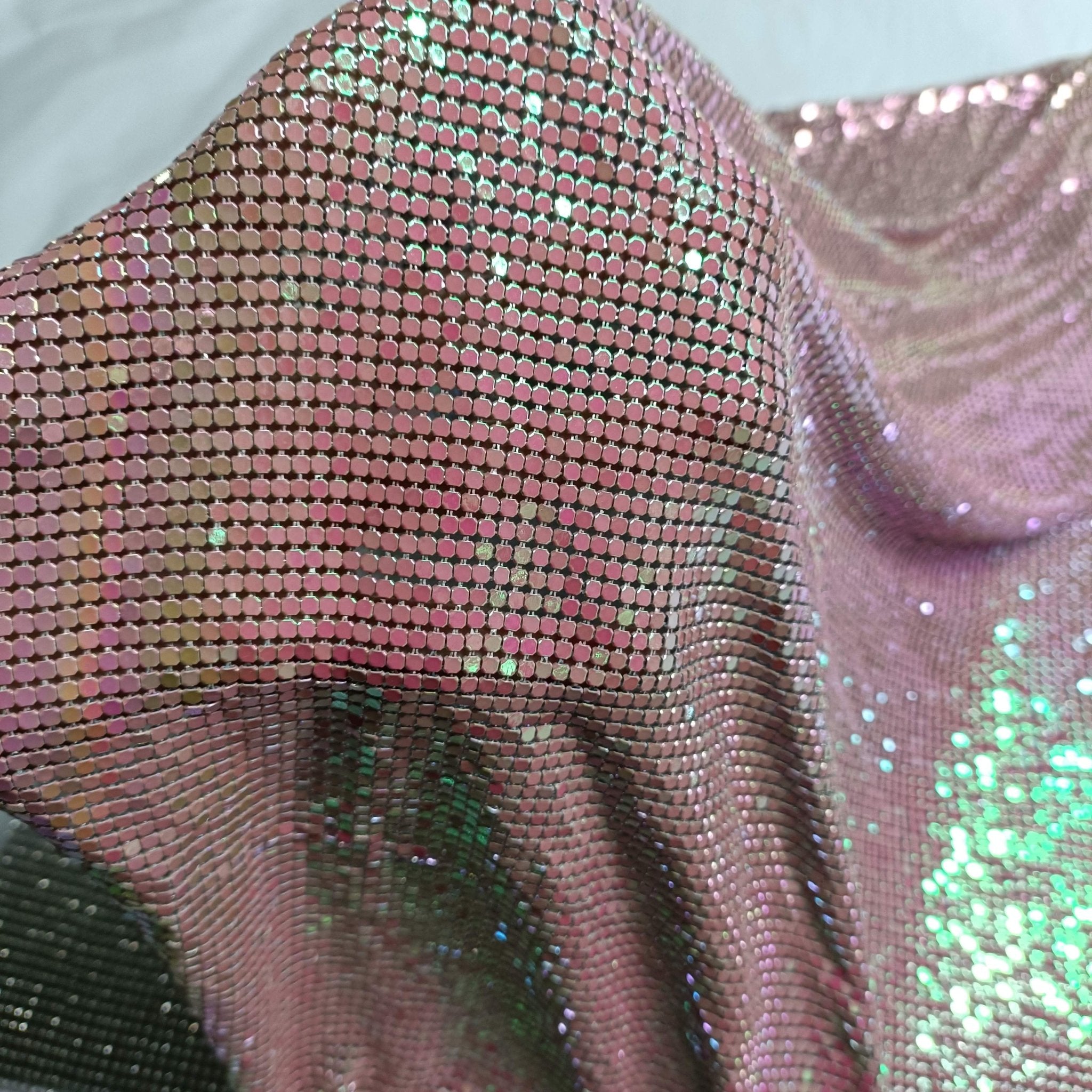 Aluminum Metal Mesh | Colorful Light Pink - Atelier Rioux Fabric Store