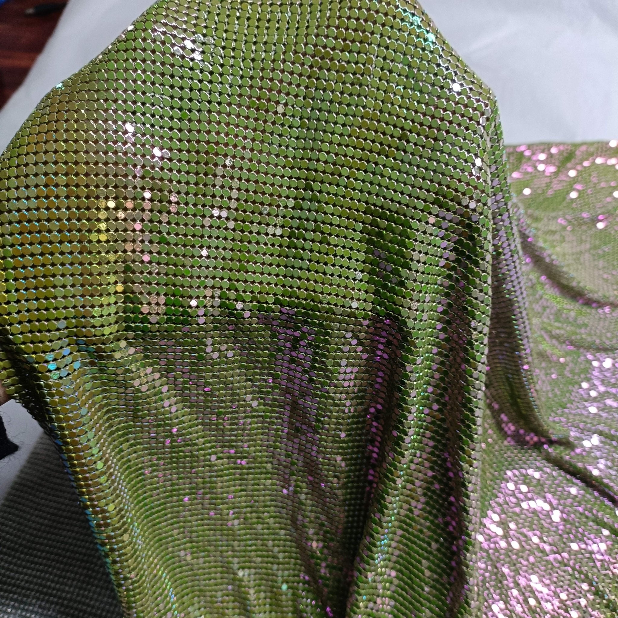 Aluminum Metal Mesh | Colorful Lime Green - Atelier Rioux Fabric Store