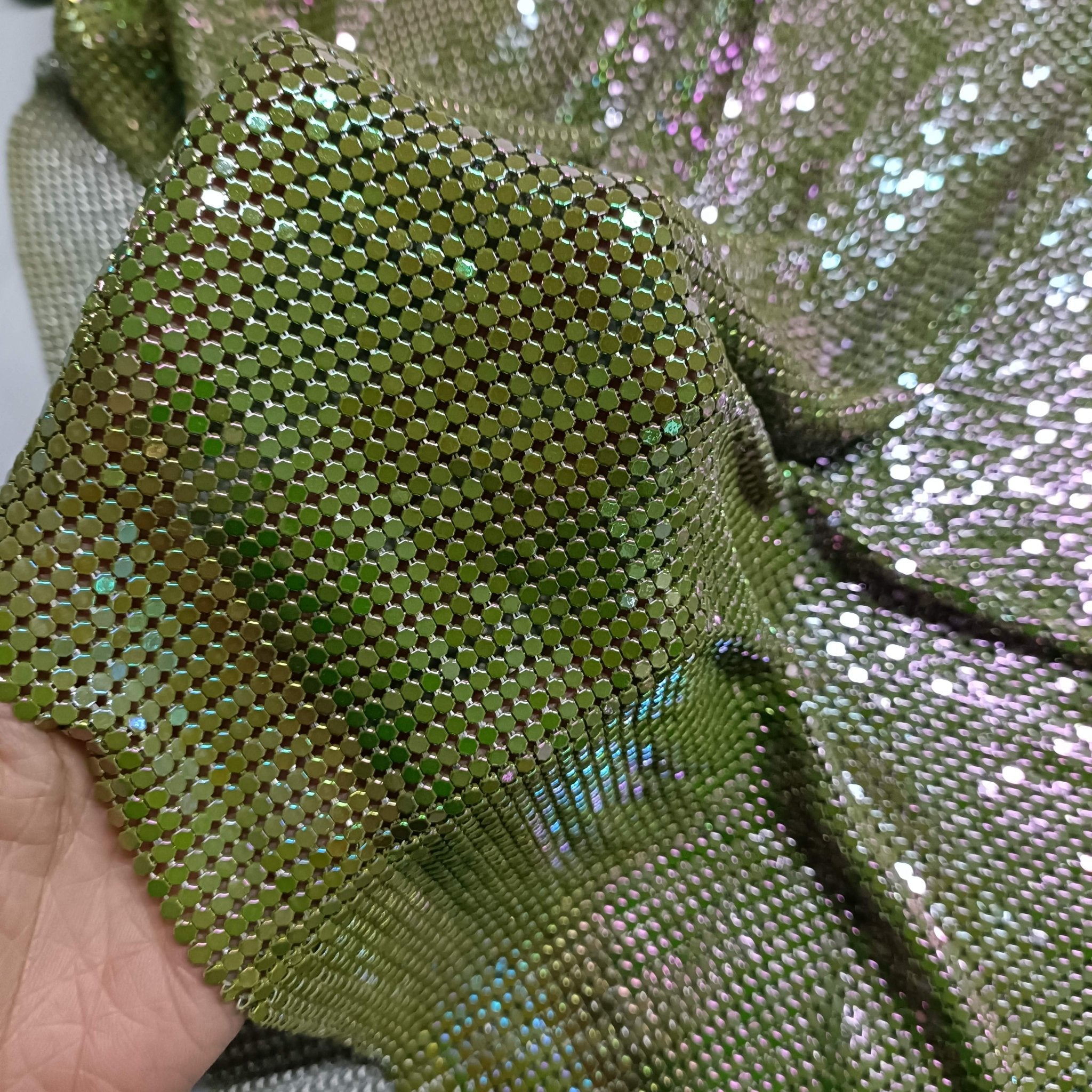 Aluminum Metal Mesh | Colorful Lime Green - Atelier Rioux Fabric Store