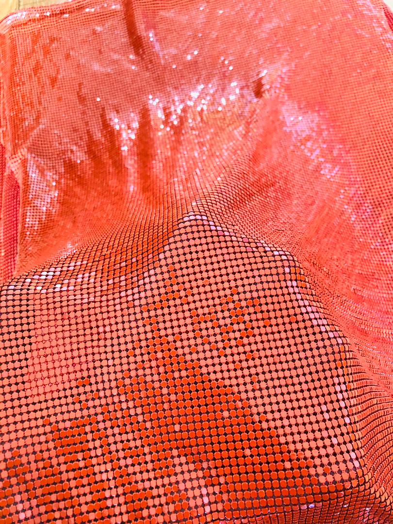 Aluminum Metal Mesh | Spray Paint Orange - Atelier Rioux Fabric Store