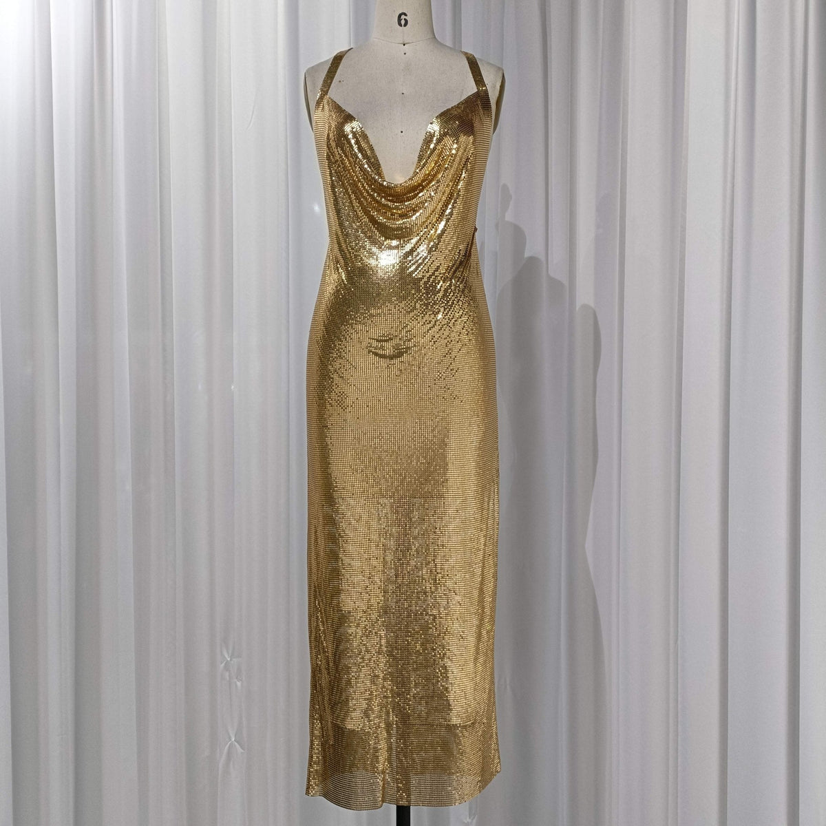 Gold Metal Mesh Midi Party Dress – Atelier Rioux Fabric Store