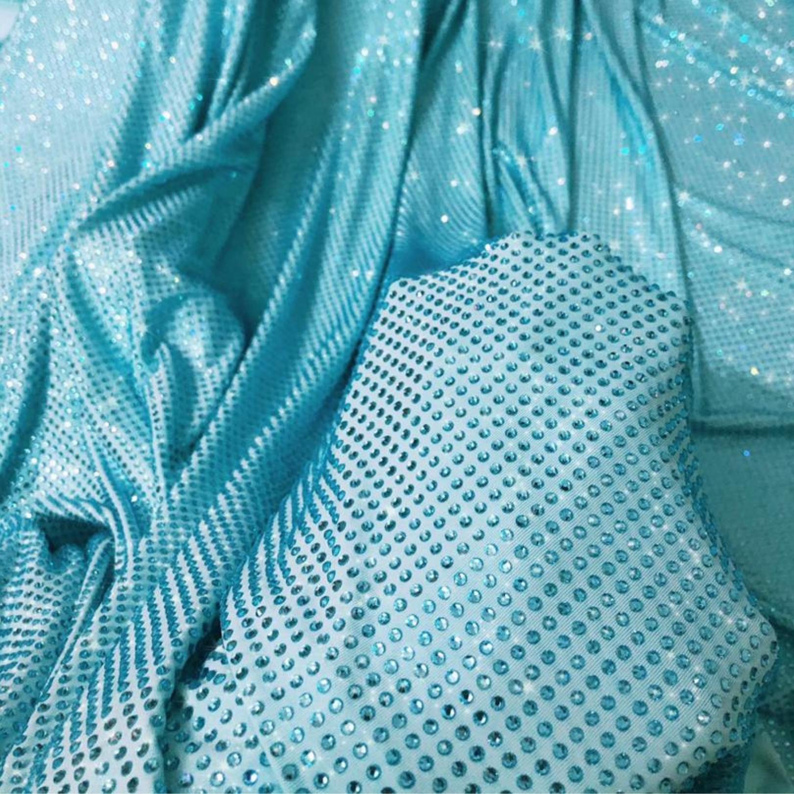 Aquamarine Crystal in Light Blue Fabric - Atelier Rioux Fabric Store