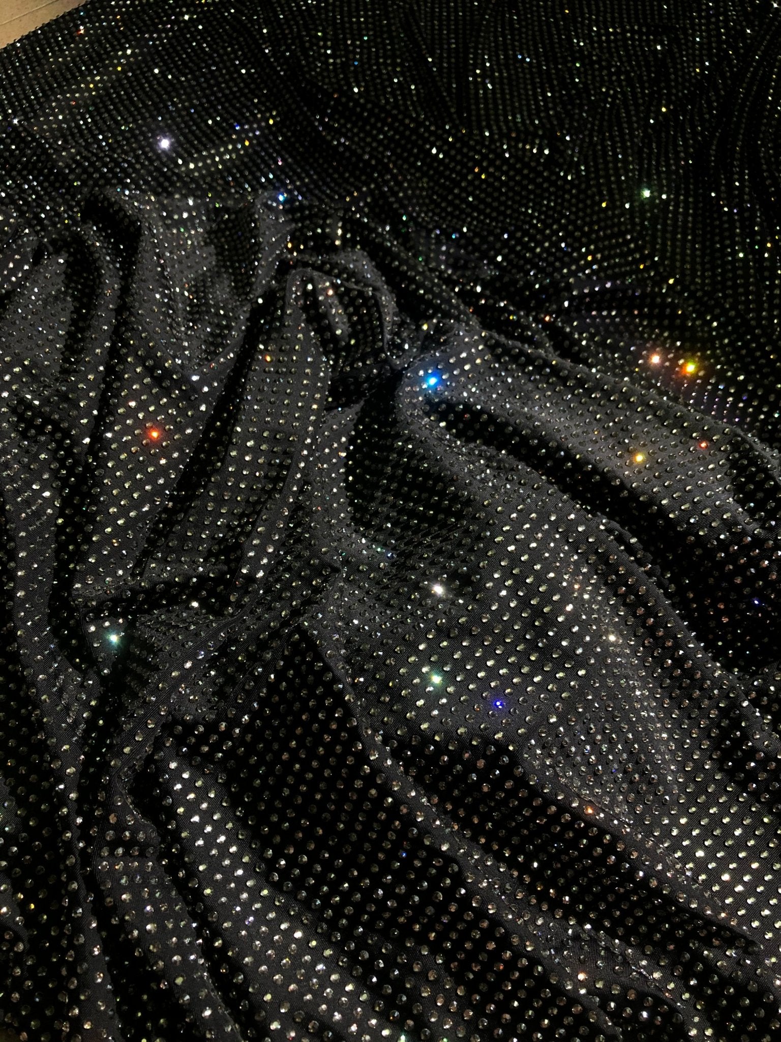 Black Diamond Crystal in Black Fabric - Atelier Rioux Fabric Store