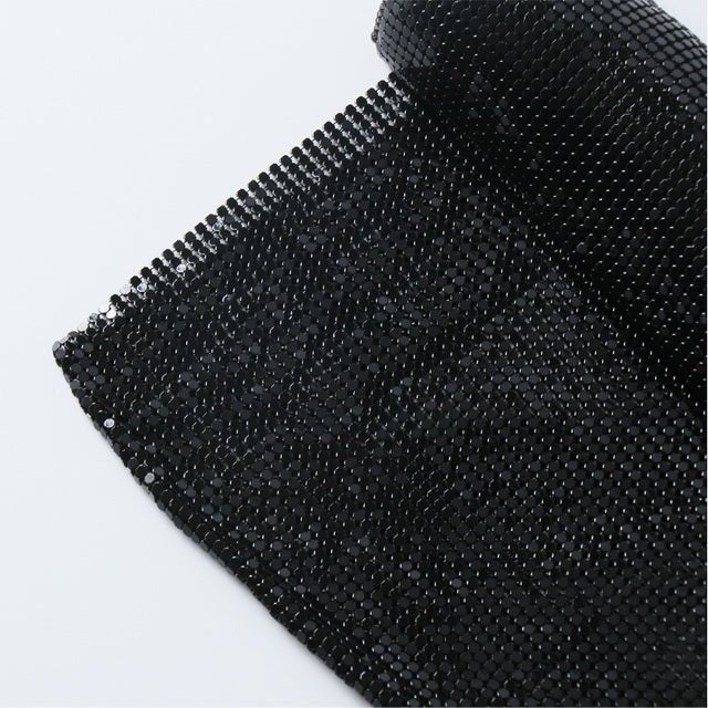 Black Metal Mesh Chainmail Fabric - Atelier Rioux Fabric Store