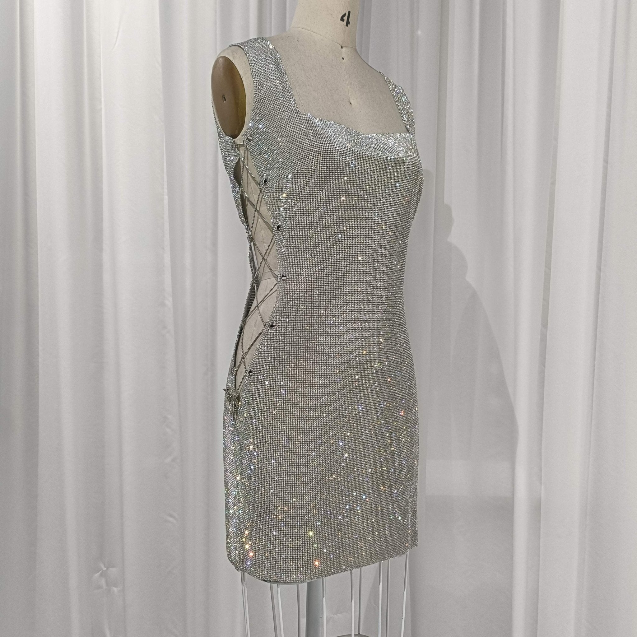 Silver Crystal Mesh Mini Dress – Atelier Rioux Fabric Store