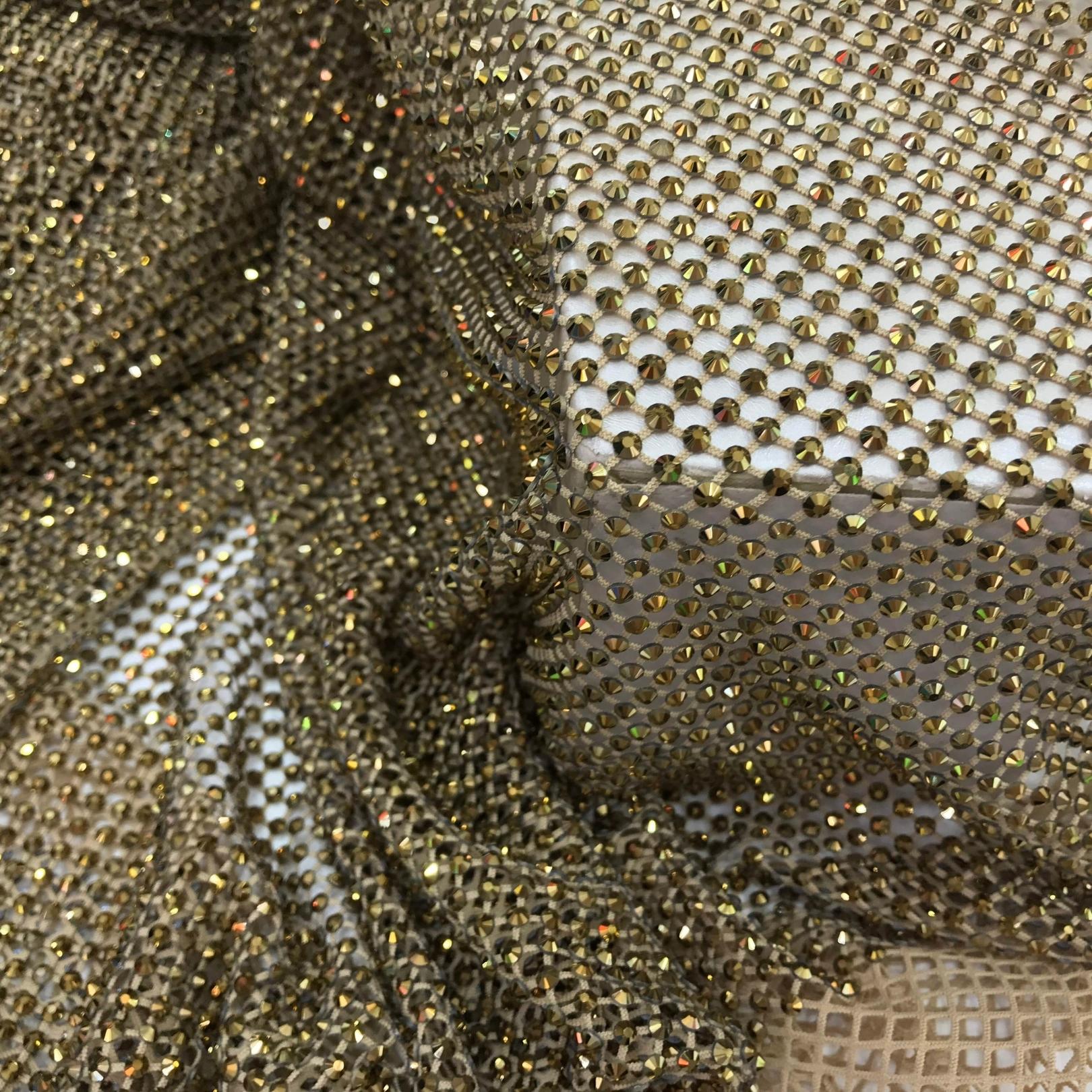 Crystal Fishnet | Aurum in Nude Fishnet - Atelier Rioux Fabric Store