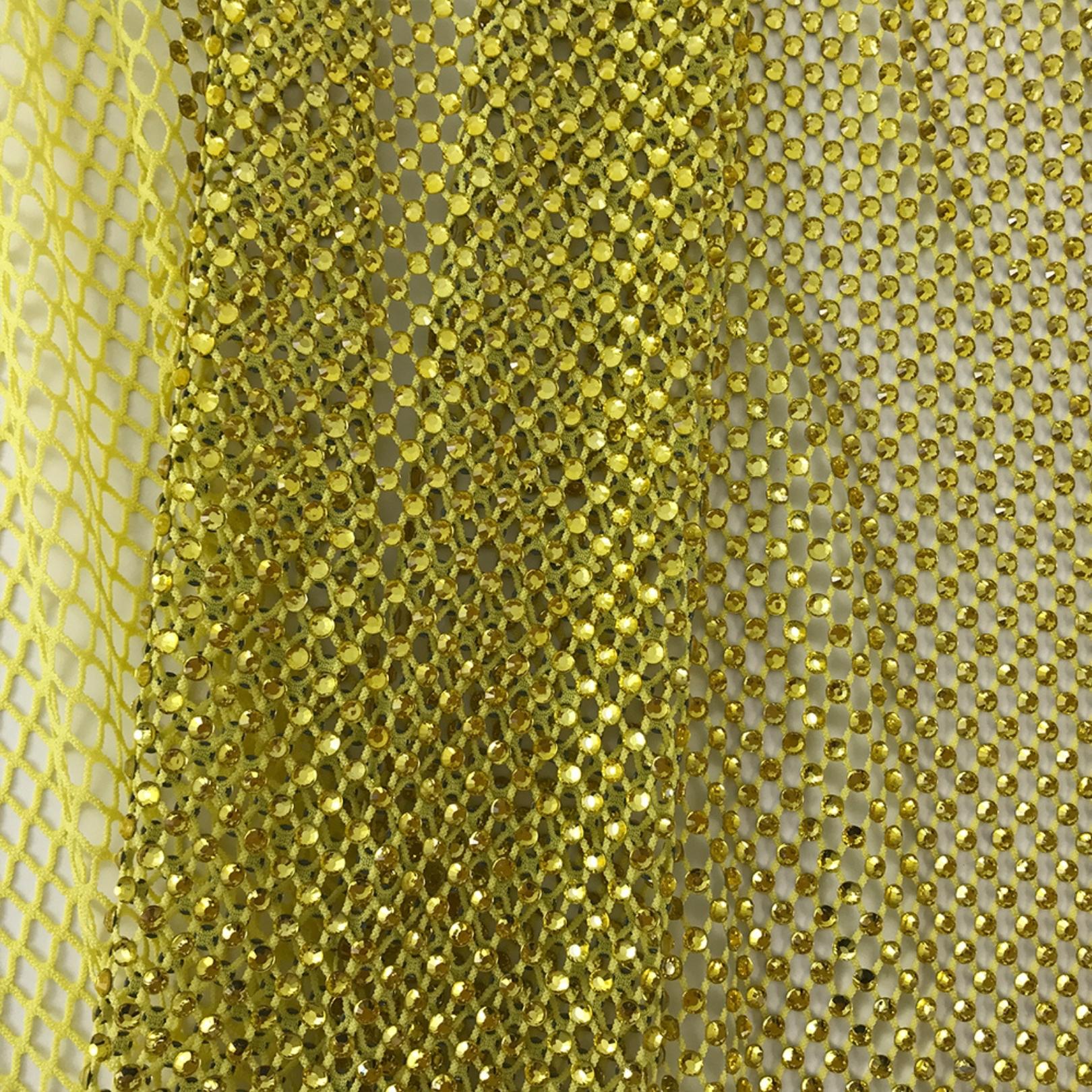 Crystal Fishnet | Citrine in Yellow Fishnet - Atelier Rioux Fabric Store