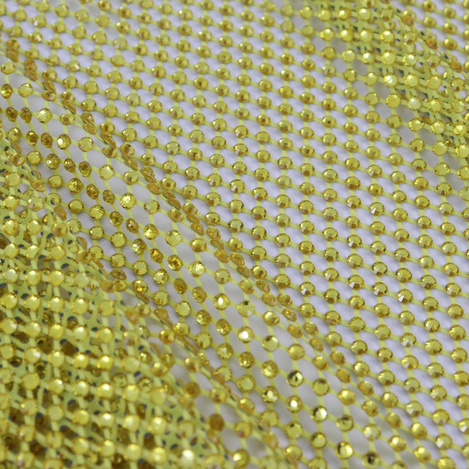 Crystal Fishnet | Citrine in Yellow Fishnet - Atelier Rioux Fabric Store