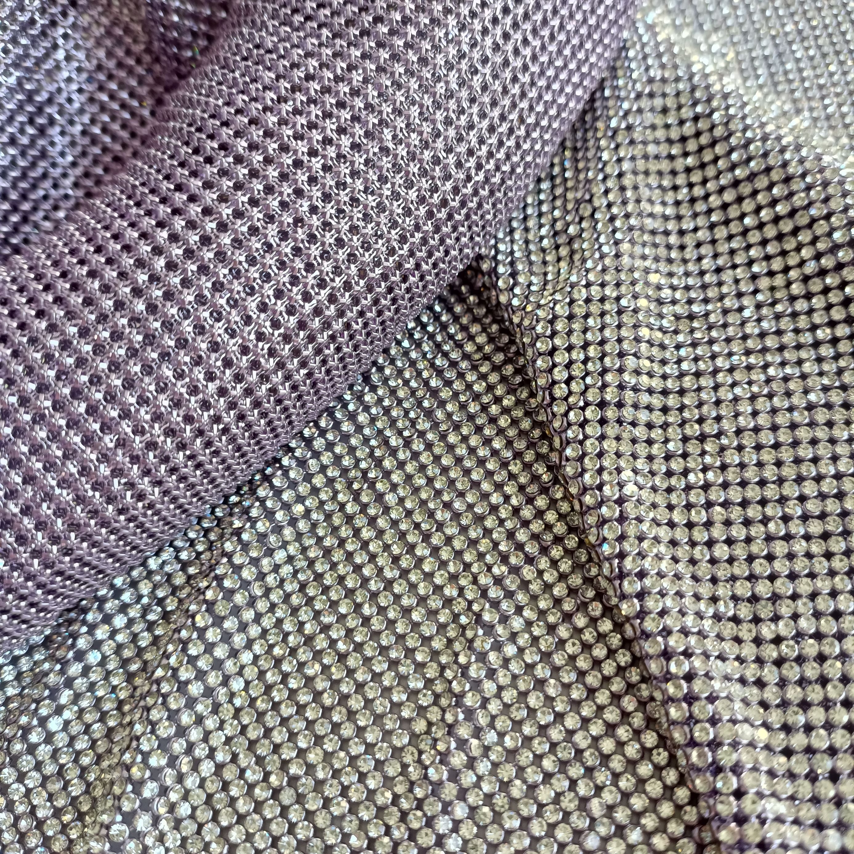 silver swarovski crystal mesh fabric