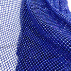 blue sapphire ab crystal fishnet stretchable fabric for clothes